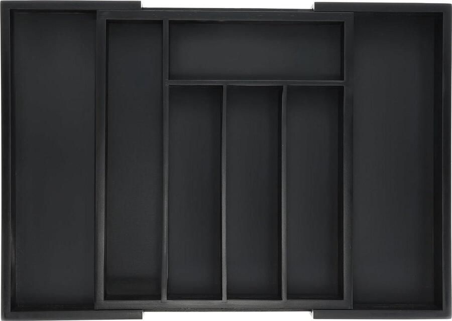Uitschuifbare bestekbak 5-7 vakken grote lade organizer knutselspullen zwart