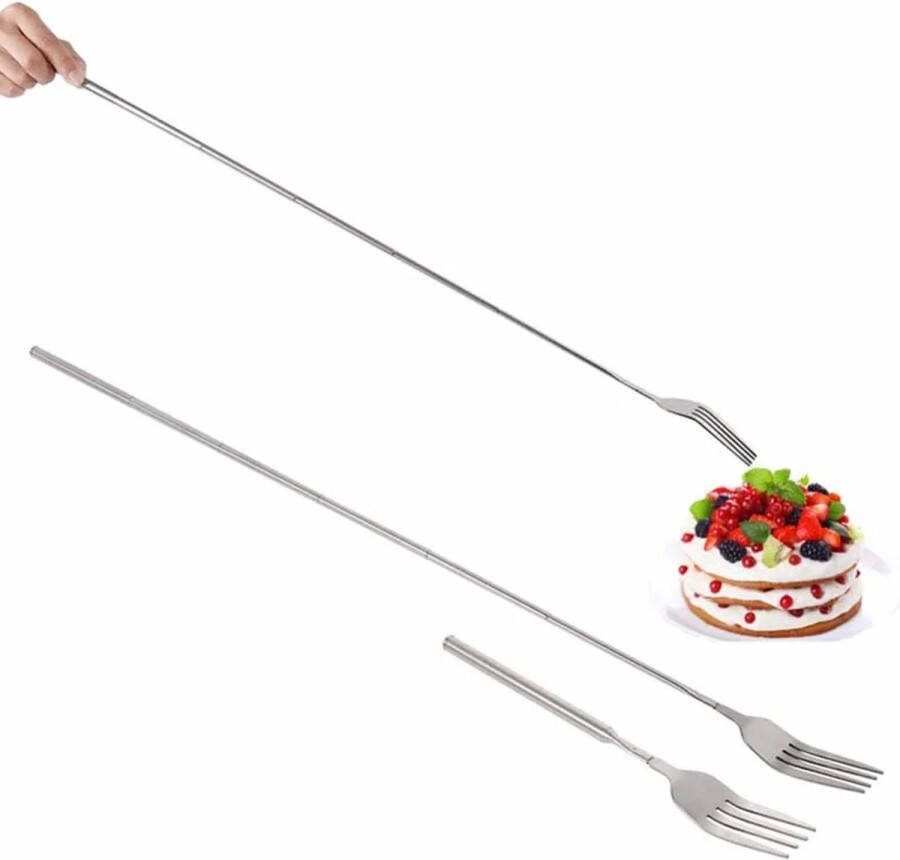 Uitschuifbare Vork Fop Telescoop Grappig Eten Bestek
