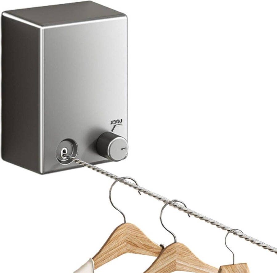 Uitschuifbare waslijn 42 m uittrekbaar tot 20 kg slot voorkomt doorhangen badkamer balkon bijkeuken slaapkamer