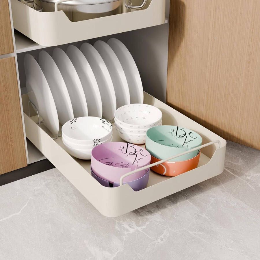 Uittrekbare lade organizer voor keukenkast 25 cm wit