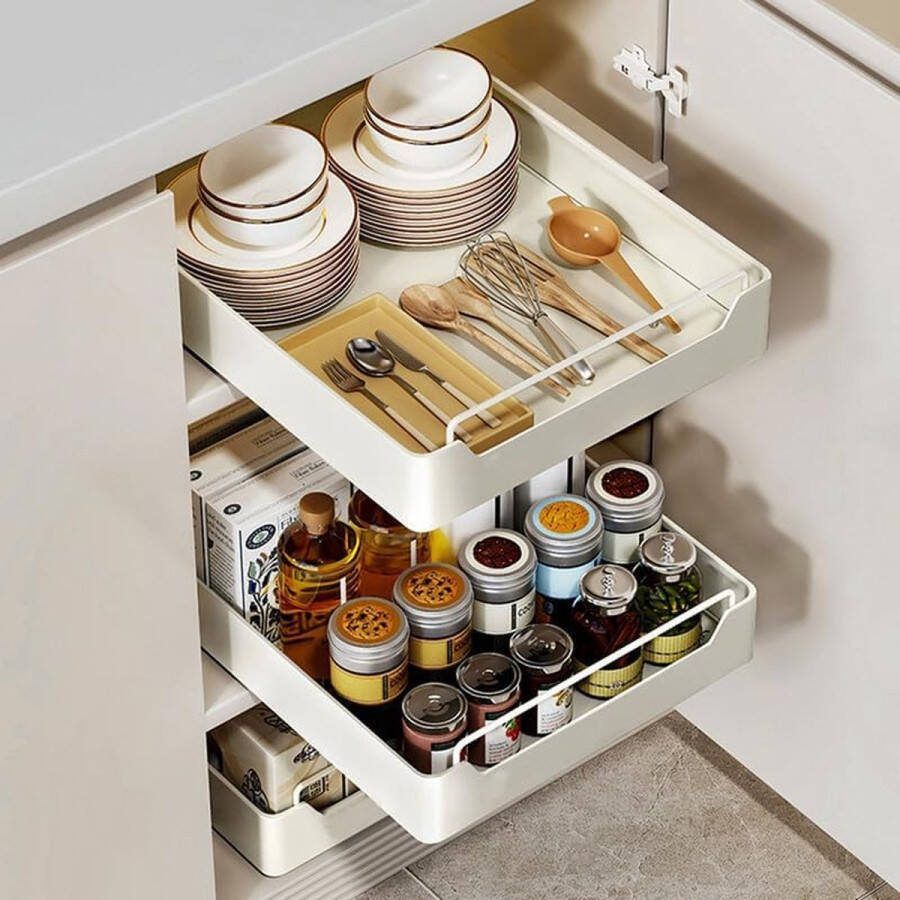 Uittrekbare Telescopische Lade Organiser voor Kast en Keuken
