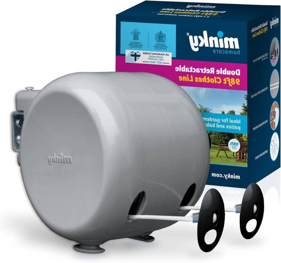 Uittrekbare waslijn voor buiten 30 meter 2 x 15 m van Minky
