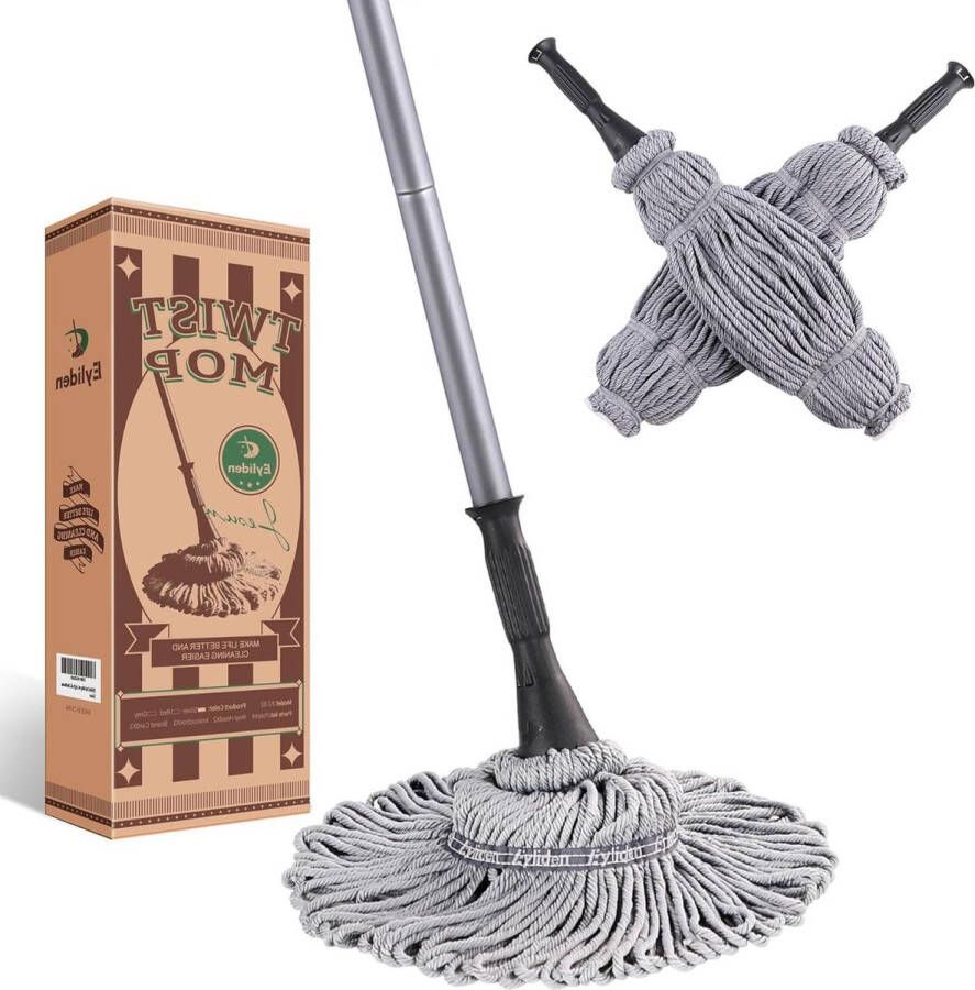 Uitwringbare Twist Mop Lengte 57 inch Natte dweil voor vloerreiniging Hardhout vinyl tegels