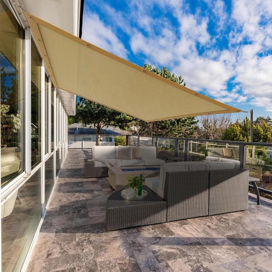 Ultieme bescherming zonnescherm UV-blokkerend schaduwzeil voor buiten terras tuin balkon 18 x 3 m inclusief installatiekoord Shade Sail