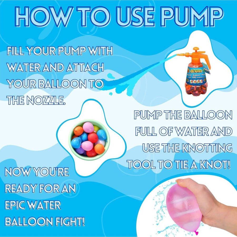 Ultimate Summer Water Fight Pack Outdoor Family Fun Activity 500 waterbommen Inclusief waterpistolen en blasterpomp Watergevecht speelgoed voor kinderen