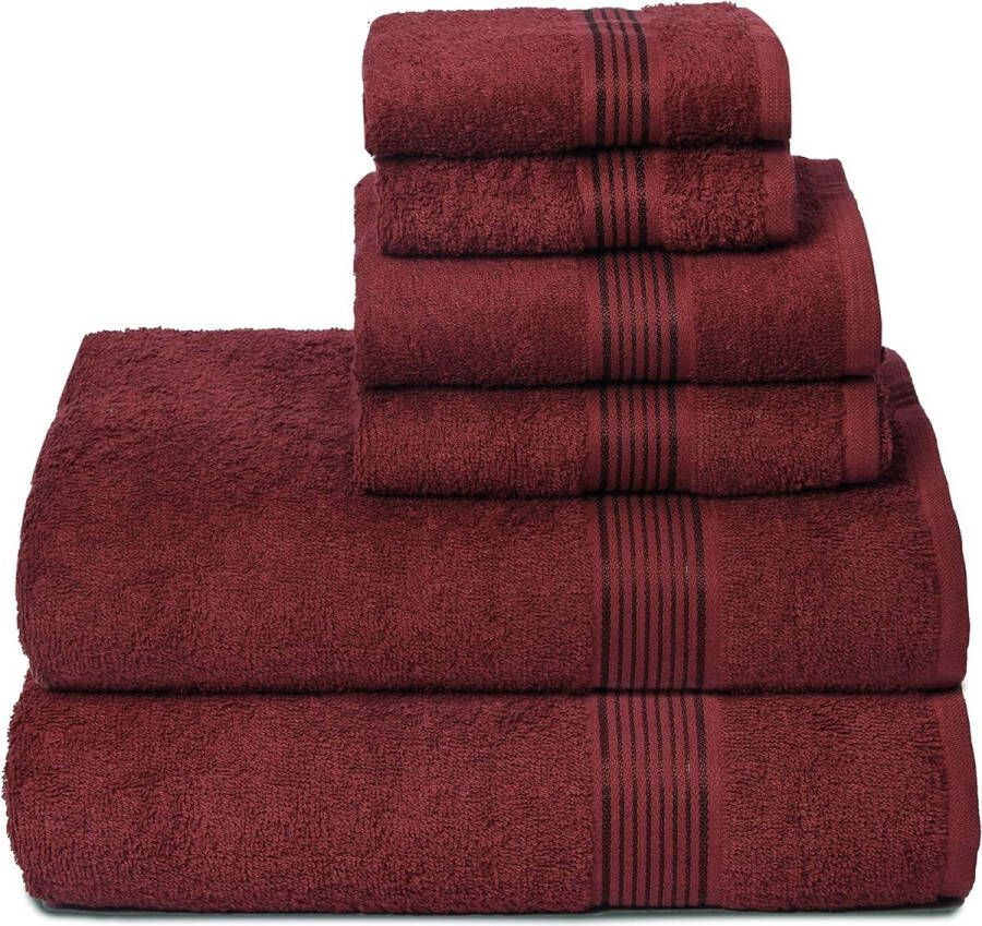 Ultra zachte 6-pack katoenen handdoekenset bevat 2 badhanddoeken 70x140 cm 2 handdoeken 40x60 cm en 2 washandjes 30x30 cm ideaal voor sportschool reizen en dagelijks gebruik compact en