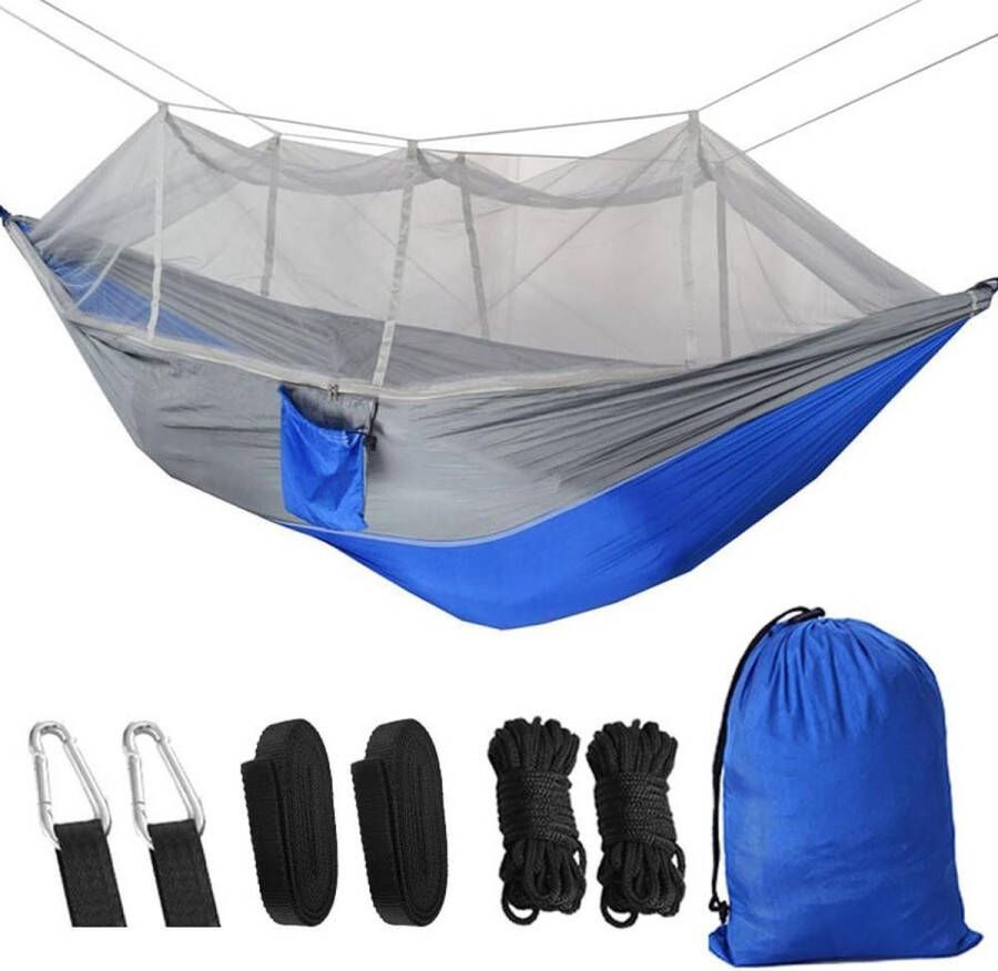 Ultralichte hangmat met muggennet opvouwbare draagbare hangmat voor buitenreizen camping belastbaarheid 300 kg tuin balkon terras camping hangmat 2 person