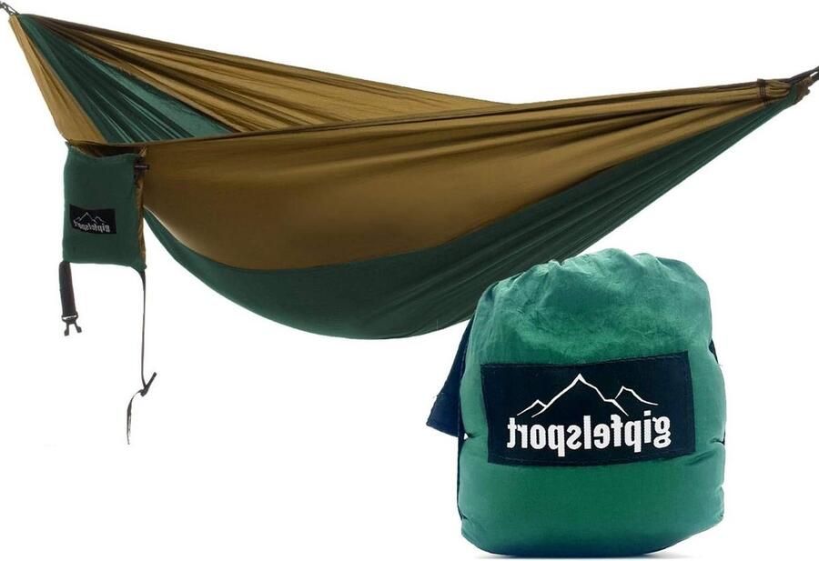 Ultralichte hangmat voor buitenactiviteiten inclusief bevestigingsmateriaal ademend en ruimtebesparend Draagkracht tot 250 kg Hangmat voor kamperen tuin en reizen hangmat