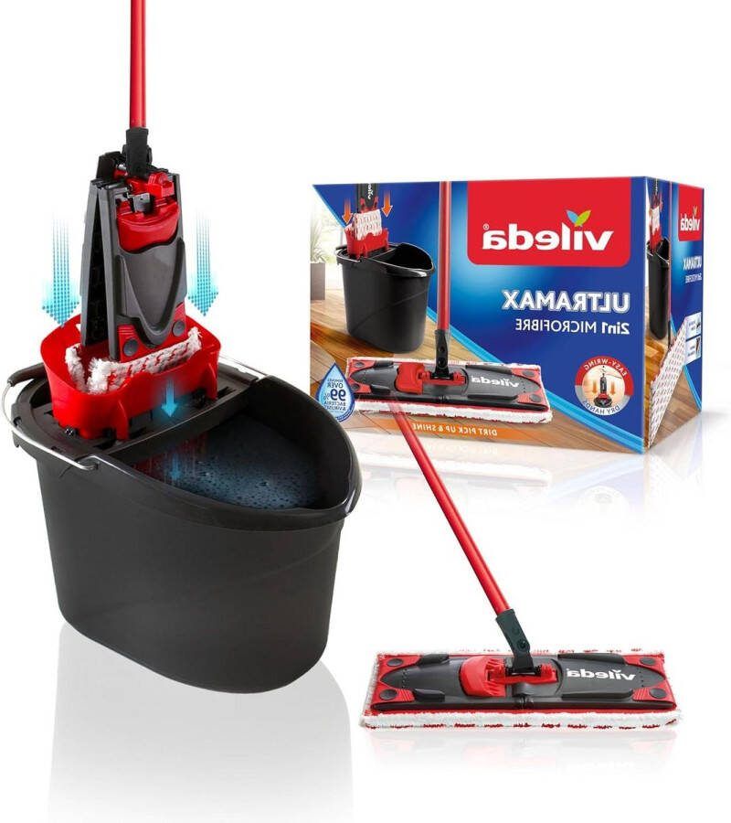Ultramat 2-in-1 doos voor vloerreiniging met extra pads mop and bucket set