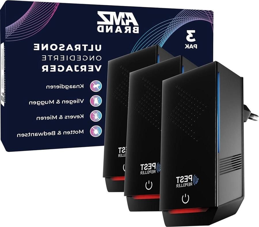 Ultrasone ongediertebestrijder 3-pack met 3 werkmodi Effectief tegen muizen ratten muggen kakkerlakken motten mieren