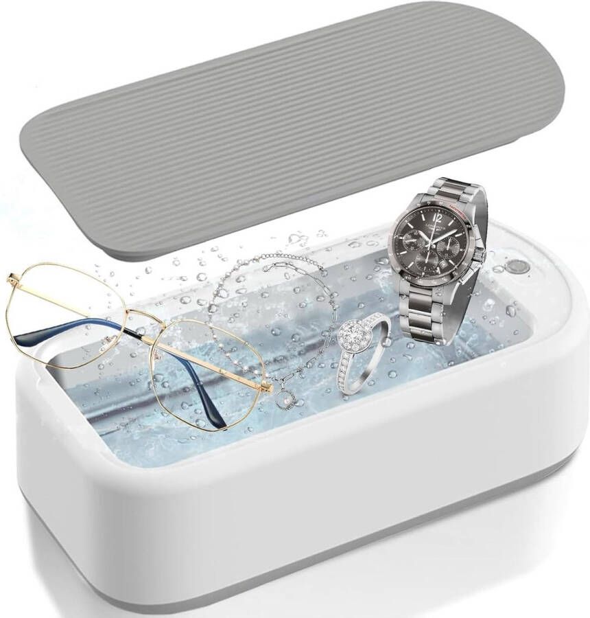 Ultrasone Reiniger 600 ml Ultrasonic Cleaner 45000 Hz Reinigingsapparaat Ultrasoon Reiniger Voor Brillen Sieraden Horloge Grijs
