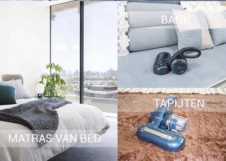 Ultrasone Reiniger Stofzuiger UV-bedden reiniger Matrasreiniger desinfecterend handstofzuiger ideaal voor bedden kussens banken en tapijten Draadloos en Draagbaar