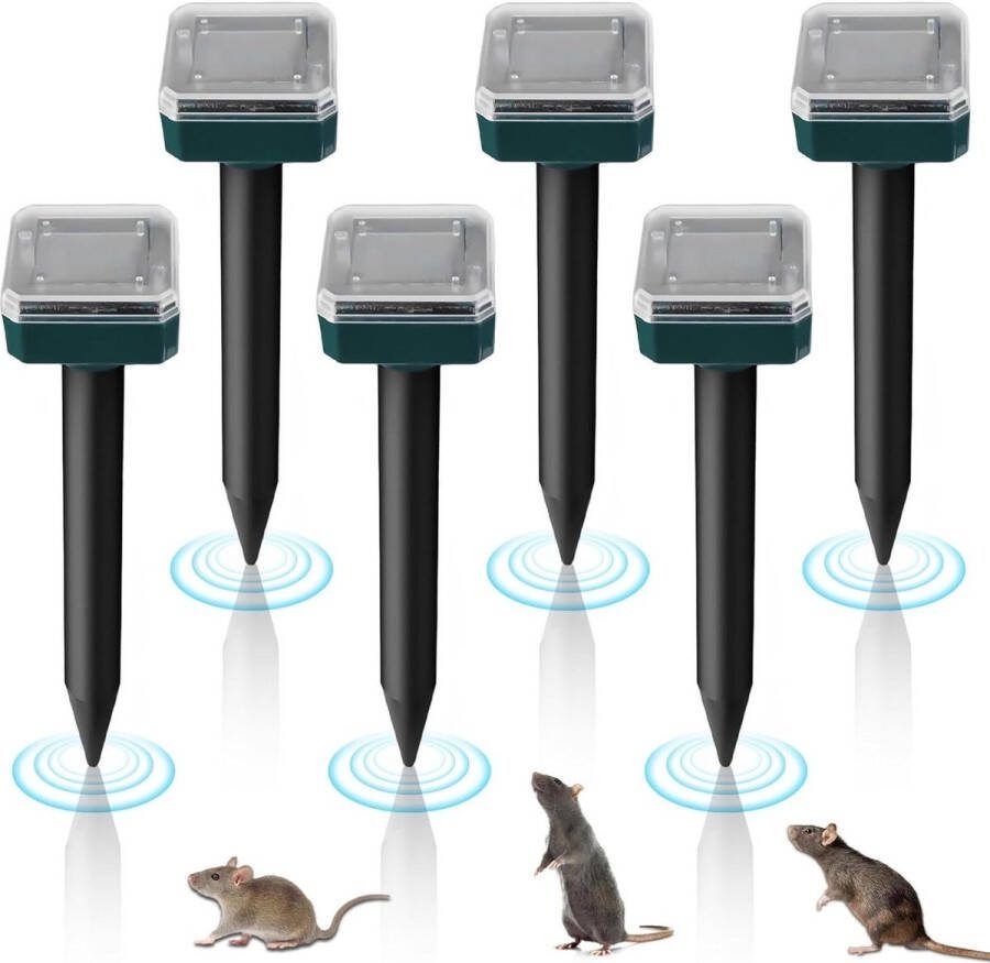 Ultrasone waterdichte mollenverjager op zonne-energie 6 stuks voor tuin ongediertebestrijding