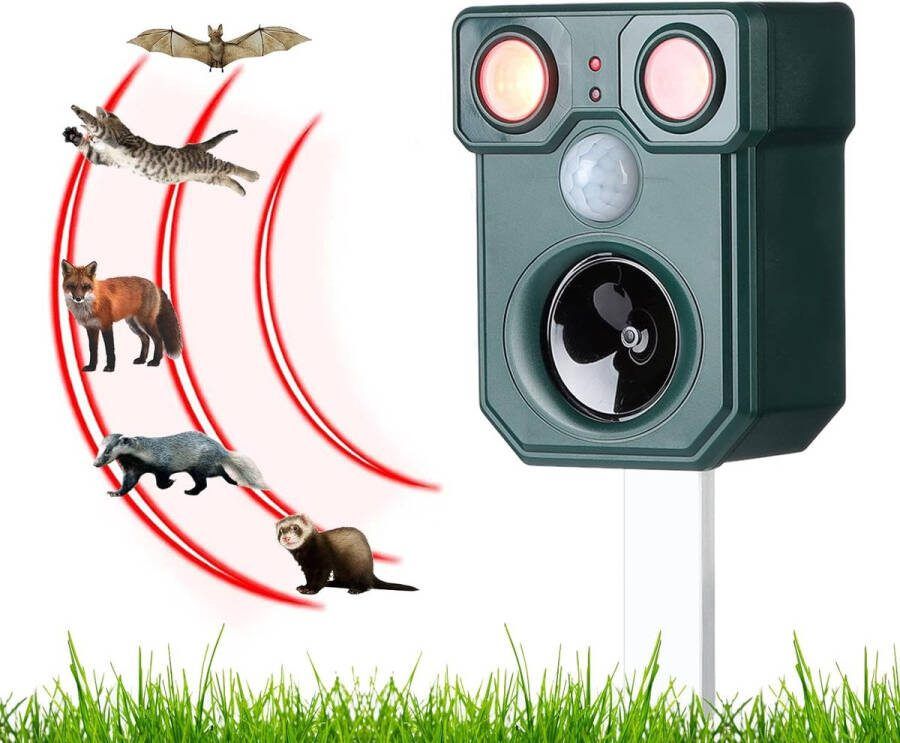 Ultrasoon dierafschrikmiddel op zonne-energie voor vogels katten honden herten wasberen konijnen muizen geschikt voor buiten op boerderijen in tuinen. Ultrasone Vogelverschrikker Ultrasone vogelverjager