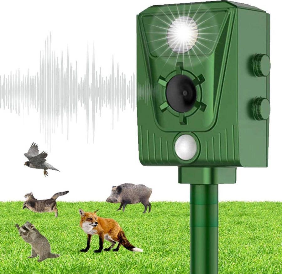 Ultrasoon kattenafweer op zonne-energie waterdicht duiven vogels honden muizen