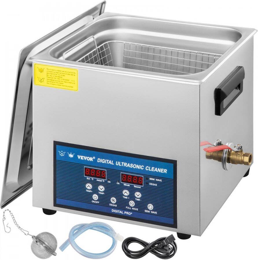 Ultrasoon Reiniger Dual Frequentie 10L Ultrasone Reiniger met Verwarming voor Onderdelen Sieraden Lenzenvloeistof Ring Prothese Record