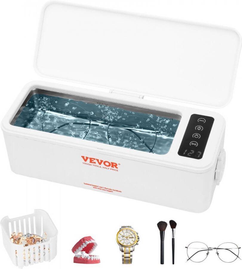 Ultrasoonreiniger Ultrasoon roestvrij staalreiniger 15-20 W 470 ml Ultrasoonreiniger met digitaal display Wit Vier beschikbare modellen voor sieraden brillen horloges enz