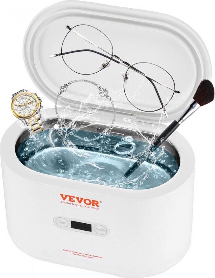 Ultrasoonreiniger Ultrasoon roestvrij staalreiniger 30 W 650 ml Ultrasoonreiniger met digitaal display wit Vijf beschikbare modellen voor sieraden brillen horloges enz