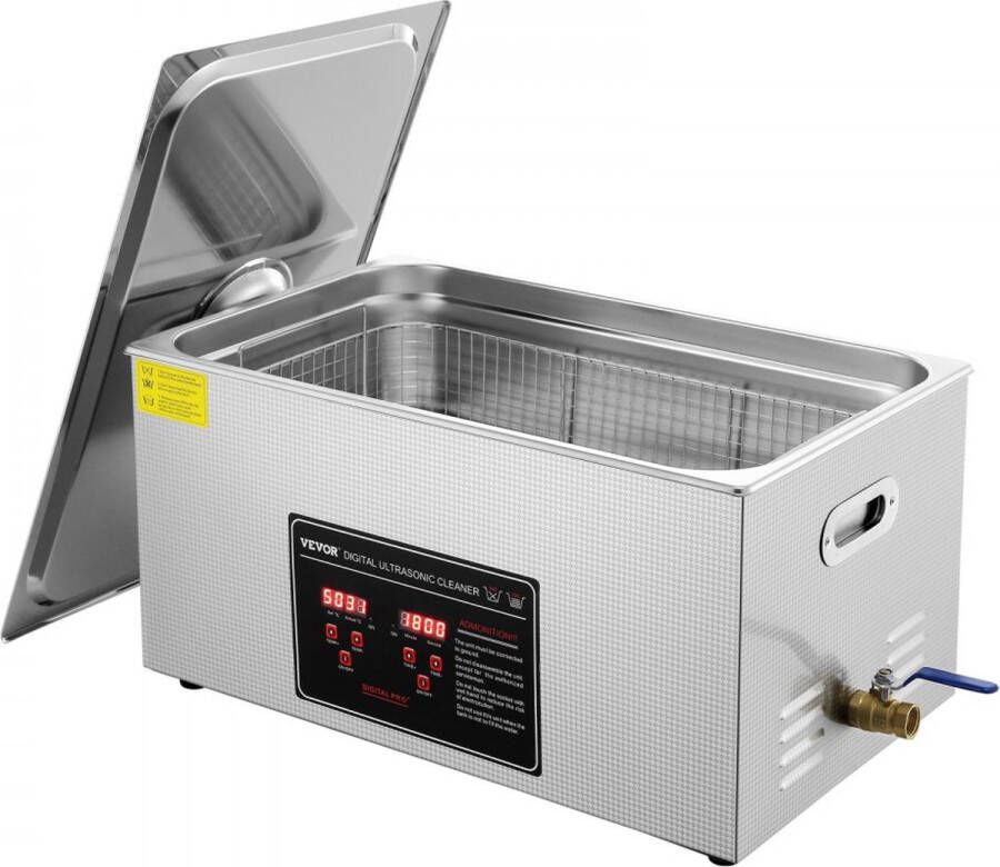 Ultrasoonreiniger ultrasoon roestvrijstalen reinigingsapparaat 707 W 22 L ultrasoon reinigingsapparaat met digitaal display 0-30 minuten ultrasoon reinigen voor sieraden brillen horloges enz