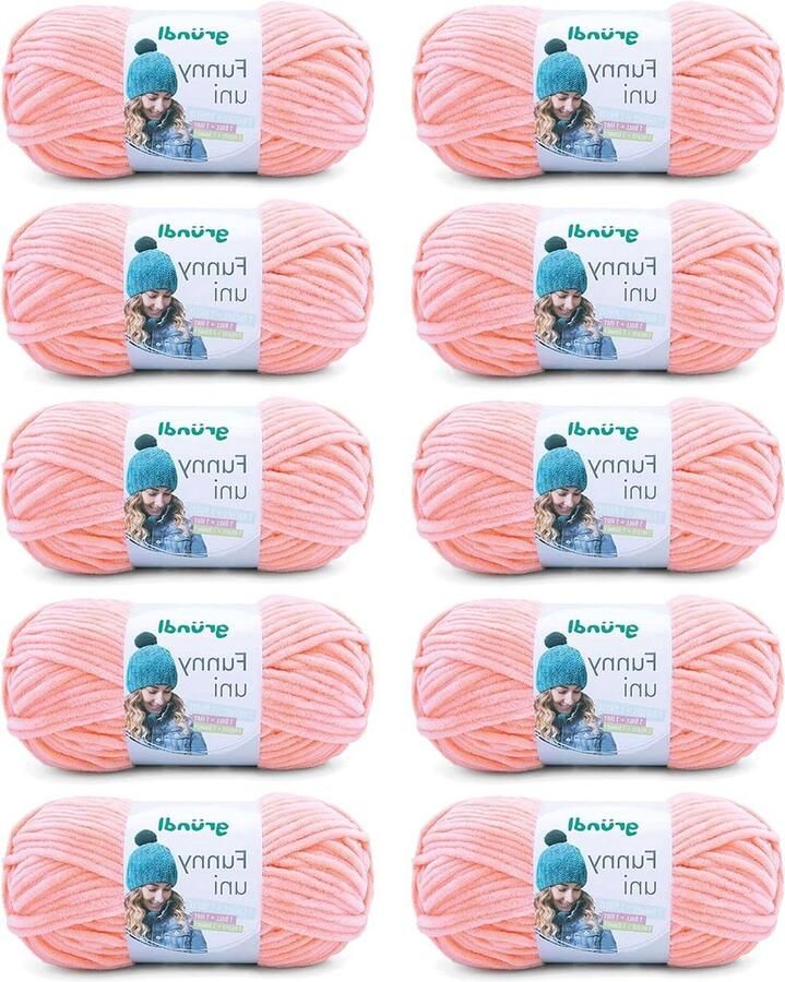 Uni Brei- en Haakgaren van 100% Polyester 10 x 100 g 120 m Naalddikte 5-6 Abrikoos