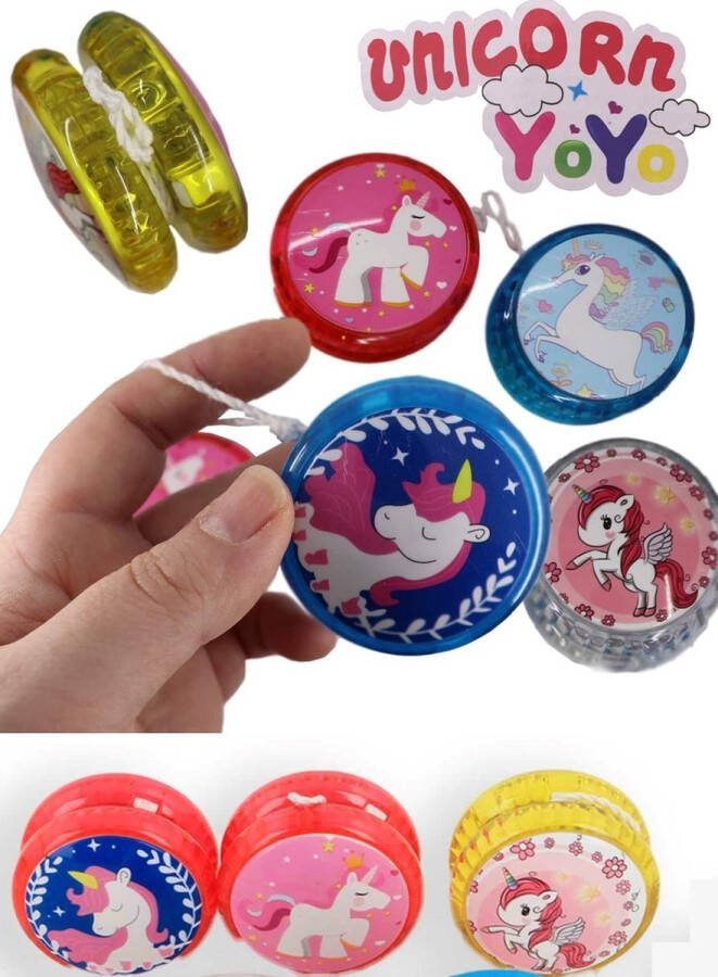 Unicorn Yoyo Met lampje Schoencadeau 1 exemplaar Jojo speelgoed 5 cm groot