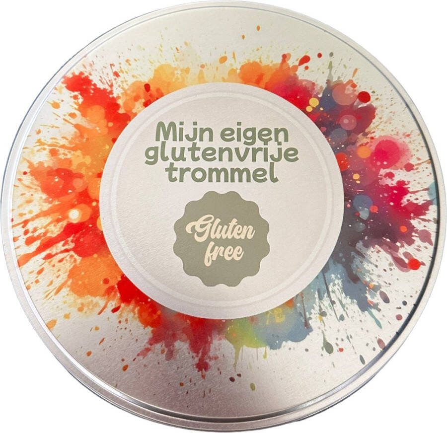 Unieklaserkado Koektrommel voor je eigen glutenvrije snacks 19cm incl. Naamstickers
