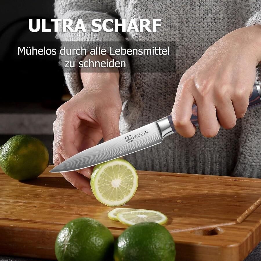 Universeel keukenmes professioneel 13 cm scherp koksmes roestvrijstalen chef-kokmes met ergonomische greep