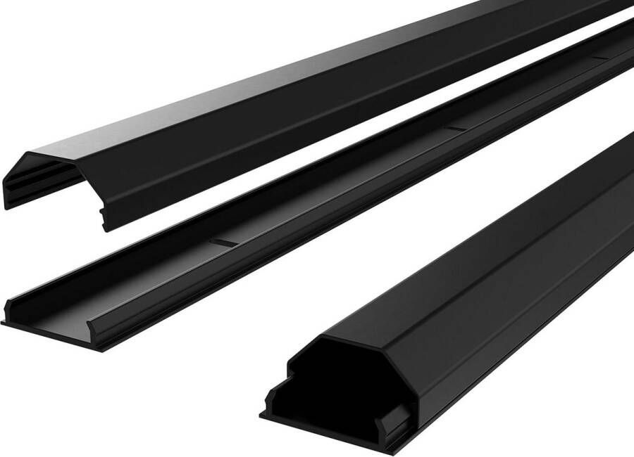 Universele aluminium kabelgoot Z0100-B voor vloer en muur Kabelmanagementsysteem met kabelklem Inbouwinstallatie zwart