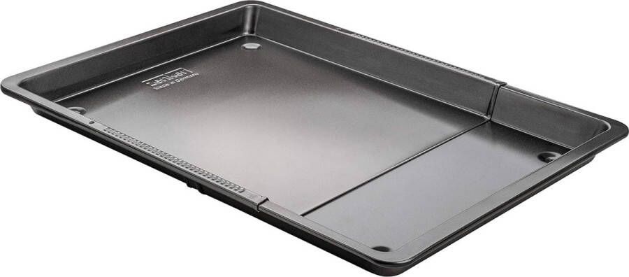 Universele bakplaat 37-52 cm BLACK METALLIC bakplaat rechthoekig met anti-aanbaklaag ovenplaat uittrekbaar kookplaat verstelbaar (kleur: zwart metallic) hoeveelheid: 1 stuk