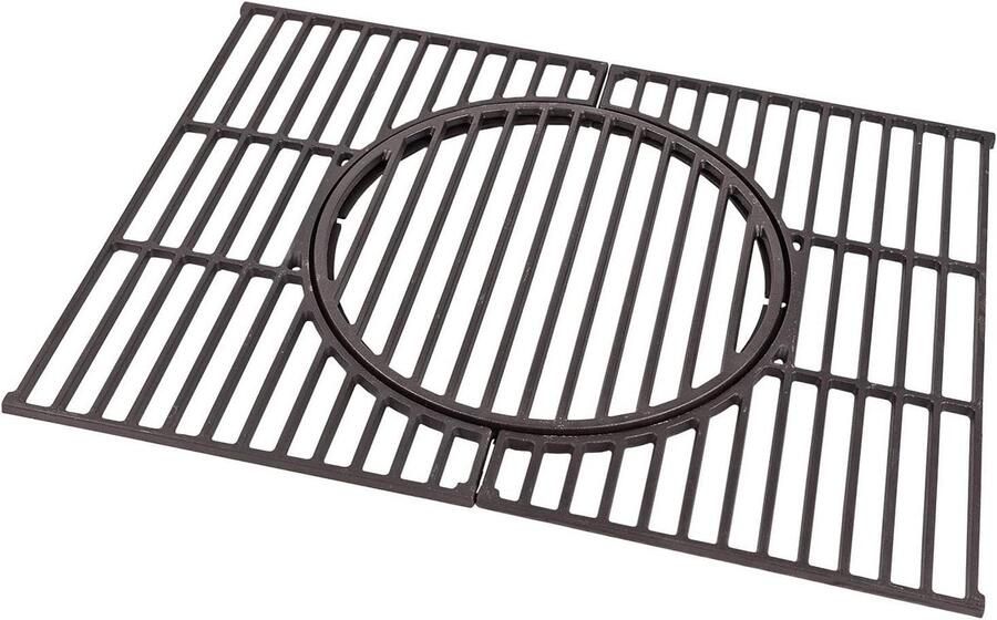 Universele Gietijzeren Grillrooster Set Geëmailleerd Roest-in-Roestsysteem Grilloppervlak 415x55 cm