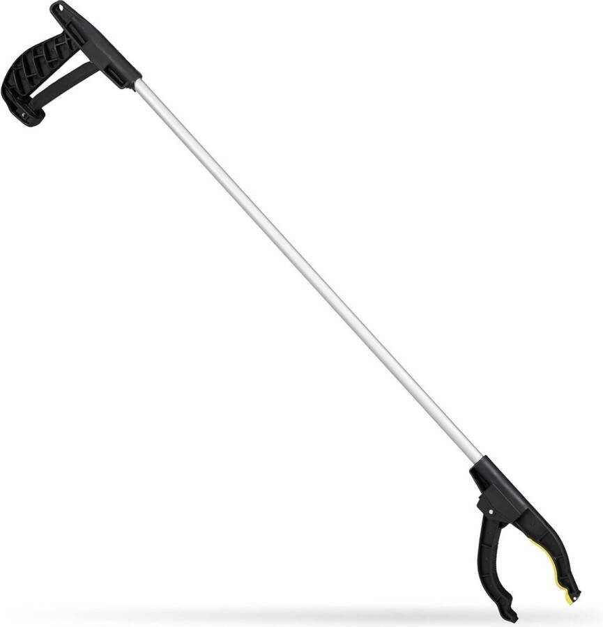 Universele grijper afvalgrijper opraaphulp 76 cm aluminium zilver-zwart Handgrijper