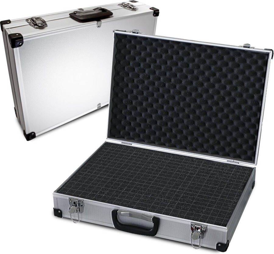 Universele koffer voor meetinstrumenten robuuste draagkoffer gereedschapsopslag kubusschuimplaten schuimrubberen bekleding afsluitbaar stofbescherming XXL 500x350x120mm Gereedschapskoffer