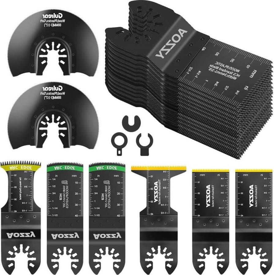 Universele oscillerende Tool Oscillerende Zaagbladen Titanium Oscillerende Multitool Blades Metaal en Hard Materiaal Quick Release Multi Tool Blades 32 STKS Past Op De Meeste. oscillerende zaagbladen