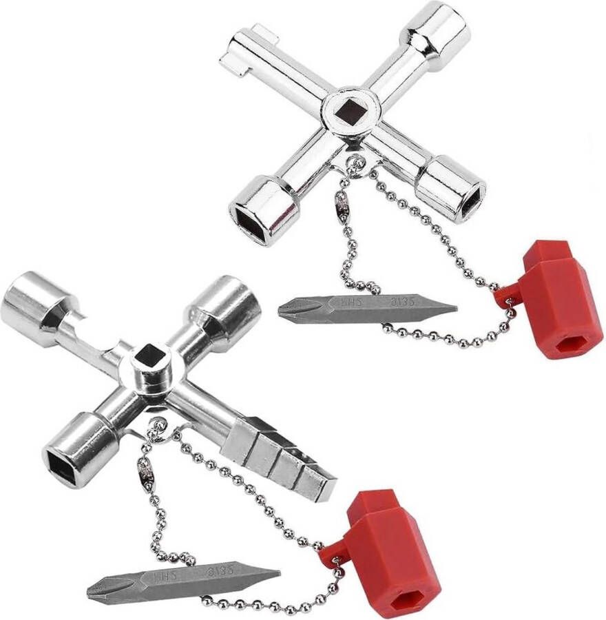 Universele sleutelset schakelkastsleutel multifunctionele utilities sleutel water stroommeter radiator liften 2 stuks buitenkraan sleutel