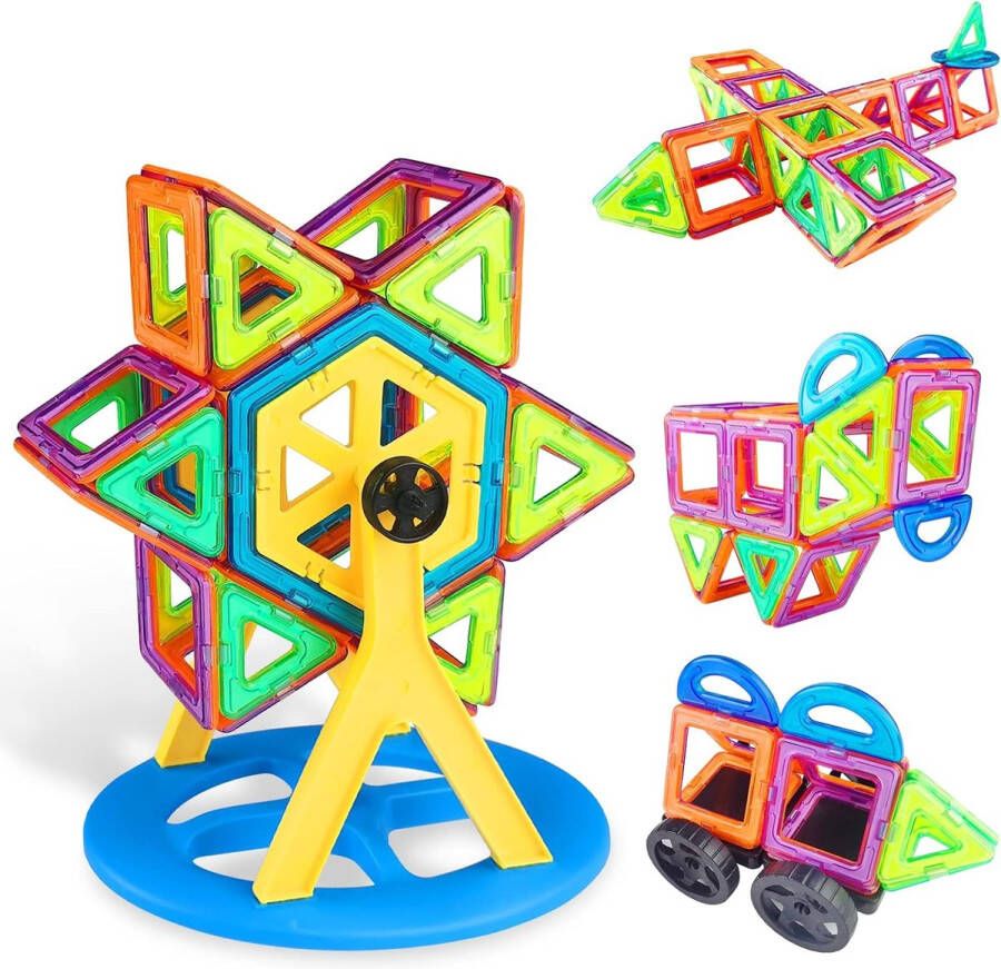 Montessori speelgoed magneet speelgoed constructie Uootach 84 stuks magnetische bouwstenen magneet blokken magnetische bouwblokken magnetisch speelgoed magnetische bouwstenen educatief speelgoed voor kinderen geschikt voor jongens en meisjes