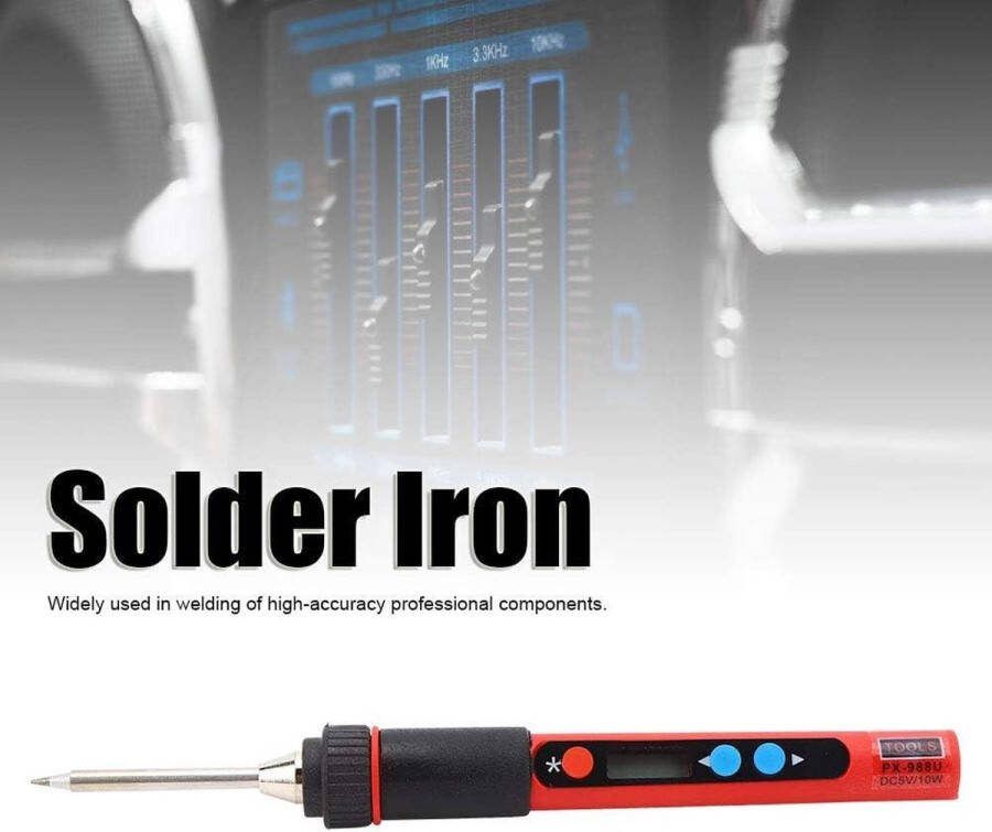 USB Digitale Soldeerbout Kit met Verstelbare Temperatuur Soldeerbout Lasgereedschap voor Precisieklussen twee Loodvrije Mini Draagbare Soldeerbout Tip Thermostaat Hand Power Tool Set 50-480 (?)
