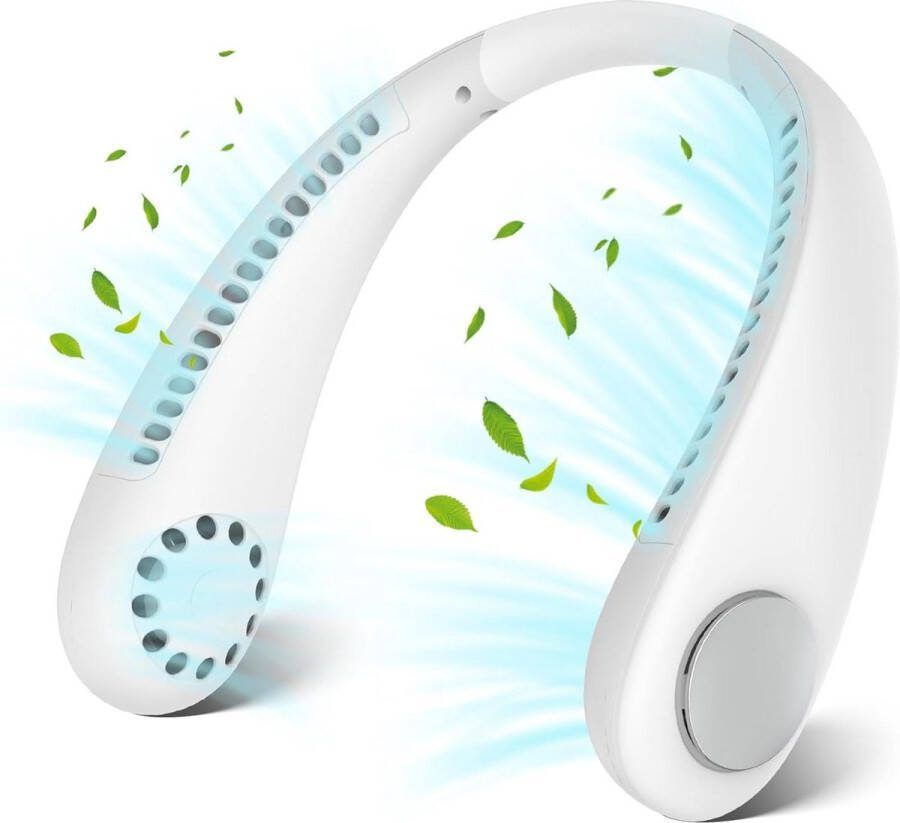 USB Draagbare Neck Fan Ventilator Handsfree Mini Mobiele Nekventilator Oplaadbaar Met 2600mah Batterij Persoonlijke Ventilator Voor Kantoor Thuis Reizen Outdoor Auto Ventilator