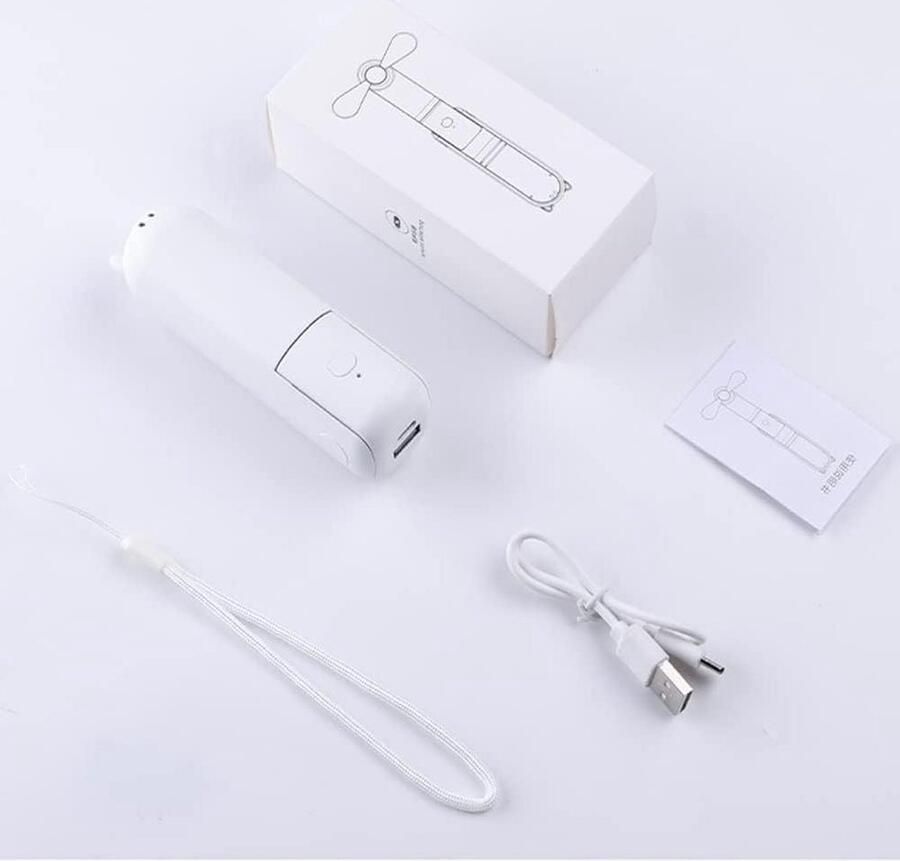USB-oplaadbare 3-in-1 mini-handventilator met batterij draagbare zakventilator voor vrouwen en kinderen geïntegreerde powerbank en zaklampfunctie tot 21 uur gebruikstijd