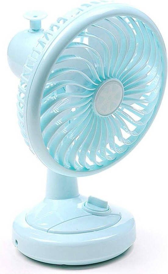 USB-ventilator Handheld Fan Schudden slaapzaal Head Mini Fan Student Oplaadbare Home Office Ultra-stille ventilator Portable Desktop Blauw
