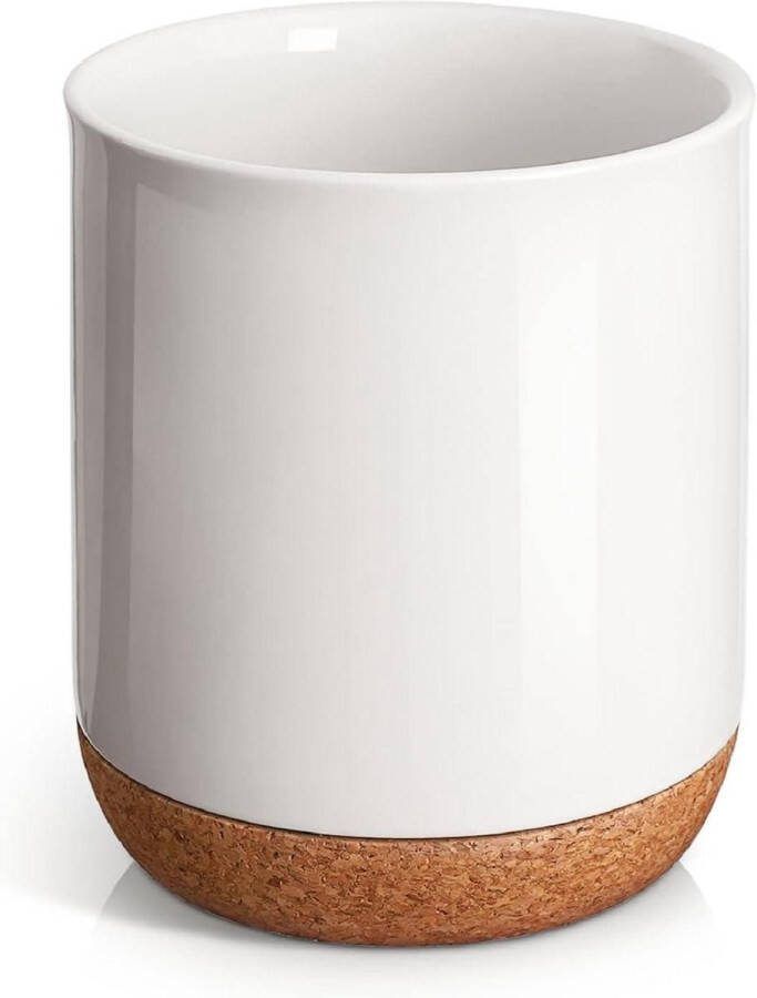 Utensil Holder 19 x 15.7cm Large for Countertop Farmhouse Ceramic Crock Non-Slip and Scratch Cork Bottom Kitchen Utensil Caddy spatelpot