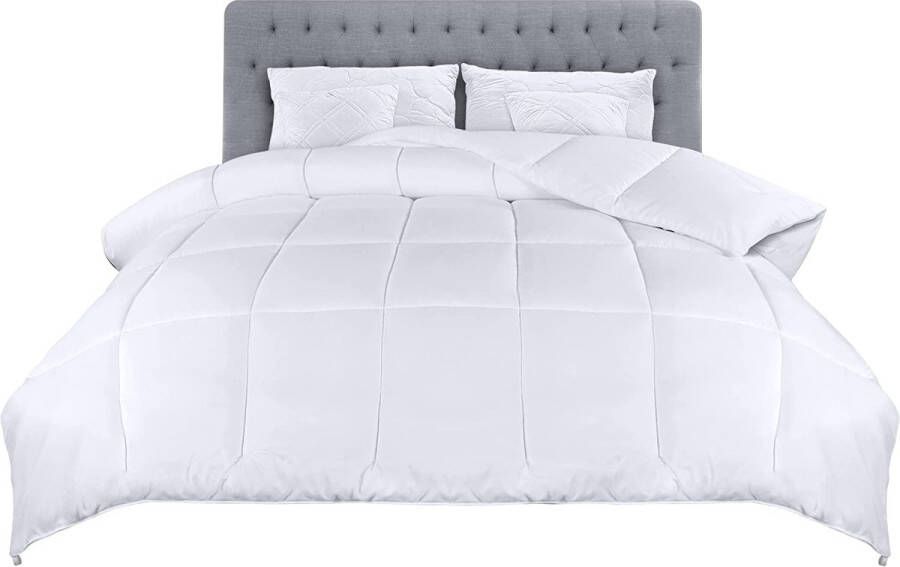Utopia Bedding Lichtgewicht Zomerdekbed 220x230 cm met Hoektabs Microfiber Zacht Zomerdekbed 200 GSM Box Stitched Alternative Dekbed (Wit)