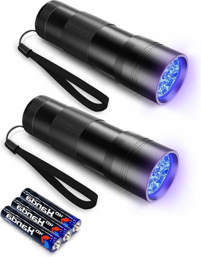 UV-zaklamp 12 stuks led 395 nm mini-blacklight draagbare zwart licht zaklamp voor huisdierurinevlekken paars licht