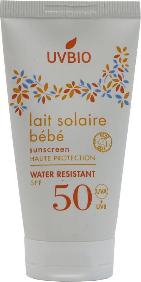 UVBIO Biologische minerale zonbescherming SPF 50 Baby Waterproof 50ml Zonnebrand UVA UVB Oceaan Vriendelijk