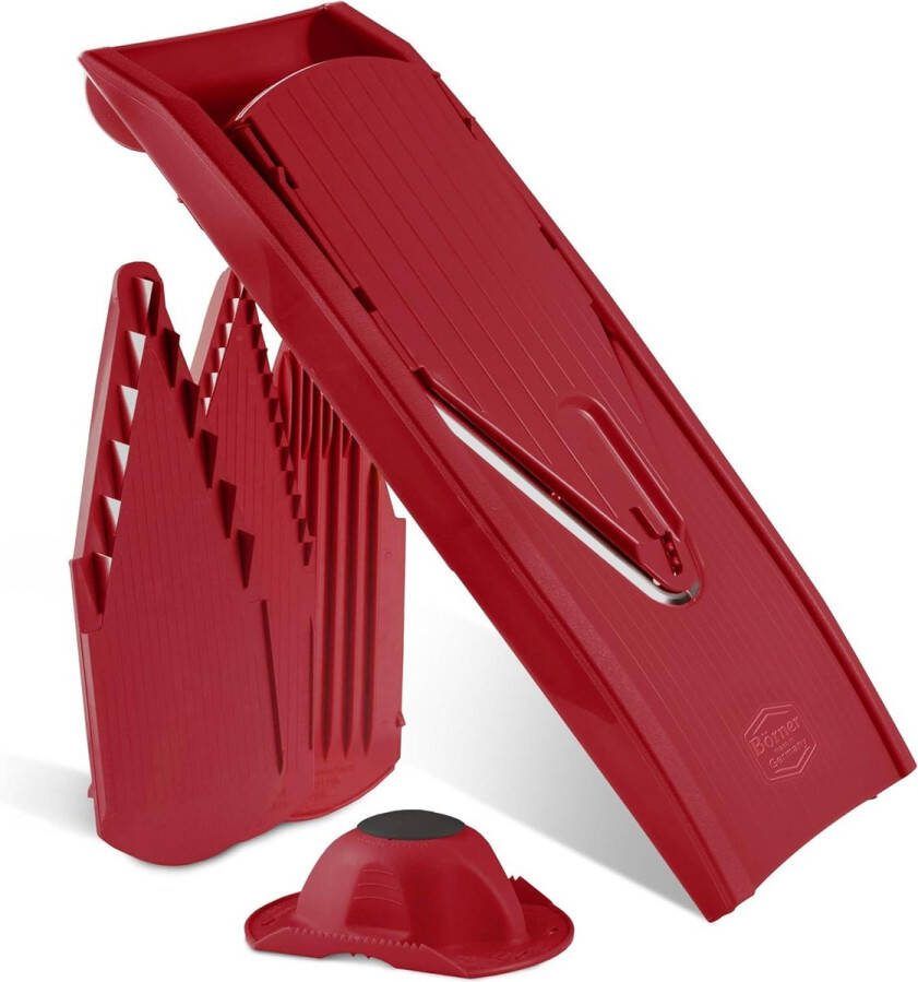V1 ClassicLine Starter mandoline slicer groentesnijder Groente snijden schijfjes blokjes 5-delige set rood Cheese Slicer