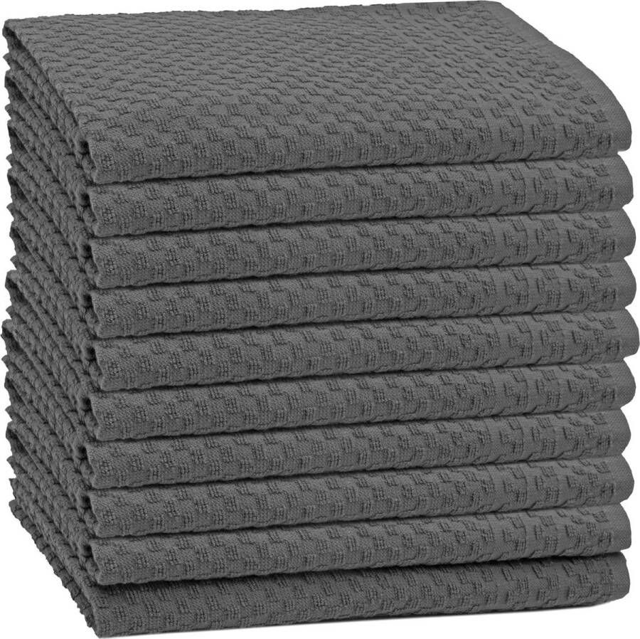 Vaatdoeken 10er set ca. 45x60 cm Grijs Absorberend en Duurzaam