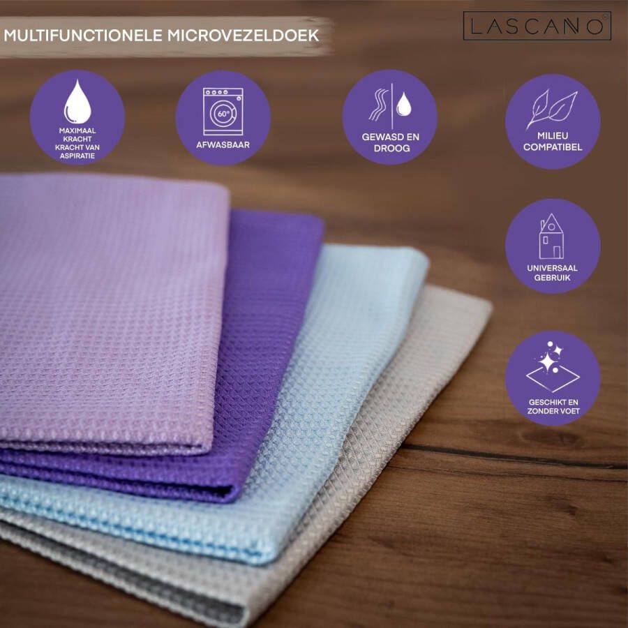 Vaatdoeken Microvezel Set van 4 Vaatdoeken 60 x 40 cm Stijve universele microvezeldoeken Voor de keuken Pluisvrij & absorberend Exclusieve Editie