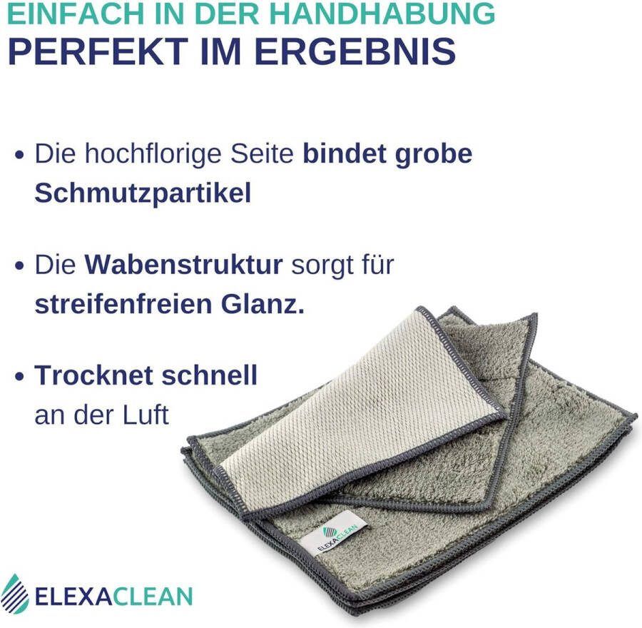 Vaatdoeken wasbaar microvezel (grijs set van 8 24x20cm) vaatdoeken voor keuken servies
