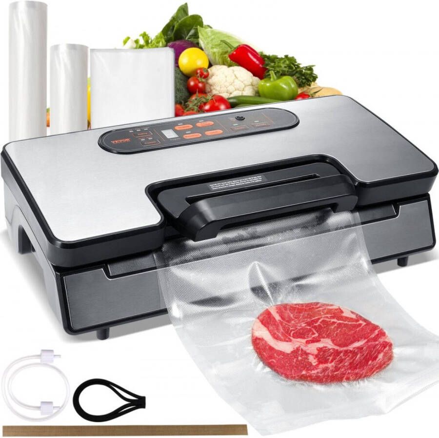 Vacumeermachine Vacuümmachine Vacuüm Sealer 10 Vacuüm Zakken voor groente fruit vlees vis en ander vers voedsel Zwart