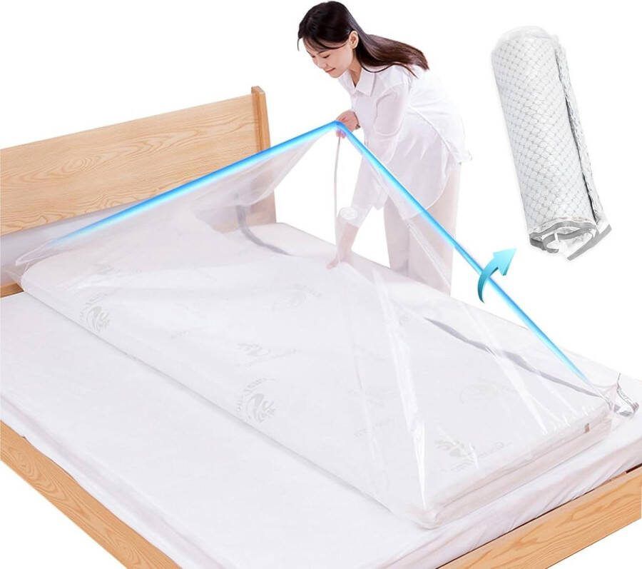 Vacuüm opbergzakken voor matraskleding waterdicht en afsluitbaar herbruikbaar ruimtebesparend comprimeert matras met 80% geen pomp nodig 180 x 85 x 30 cm
