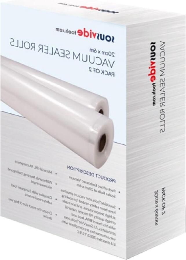 Vacuum Sealer Rollen 20cm x 6m Set van 2 Geschikt voor Sous Vide